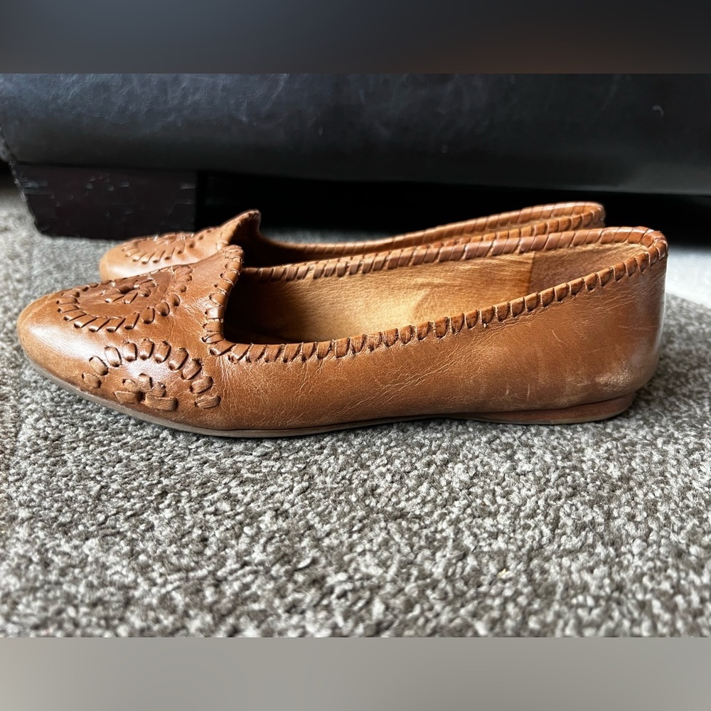 Jack Rogers Brown Leather Flats - 7 - Picture 4 of 11